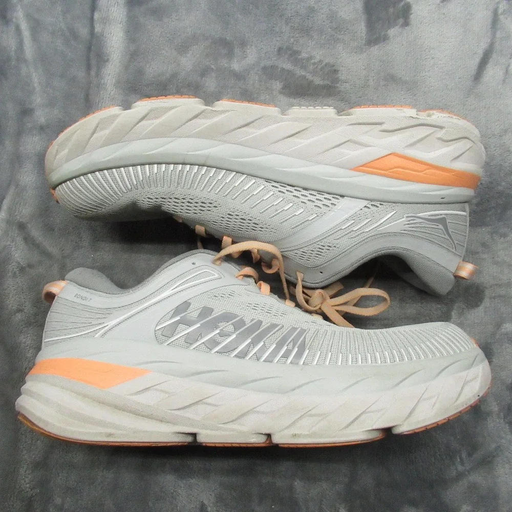 Hoka Womens Shoes 10D Harbor Mist Bondi 7 Wide Running Lightweight Chunky Active